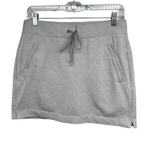 Athleta Active Womens Activewear Striped Tennis Skort Small Zip Pockets Stretch